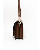 Sac bandoulière en cuir Carbonara brun - 23x17x10cm