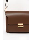 Sac bandoulière en cuir Carbonara brun - 23x17x10cm
