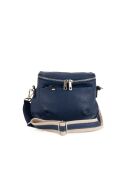 Sac bandoulière en cuir Favara bleu - 24x19x7cm
