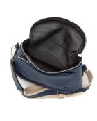 Sac bandoulière en cuir Favara bleu - 24x19x7cm