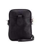 Sac bandoulière en cuir Paglia noir - 15x20x1cm