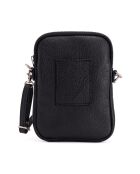 Sac bandoulière en cuir Paglia noir - 15x20x1cm