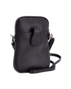 Sac bandoulière en cuir Paglia noir - 15x20x1cm