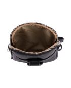 Sac bandoulière en cuir Paglia noir - 15x20x1cm