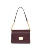 Sac bandoulière en cuir Desenigo vin - 22,5x17x10cm