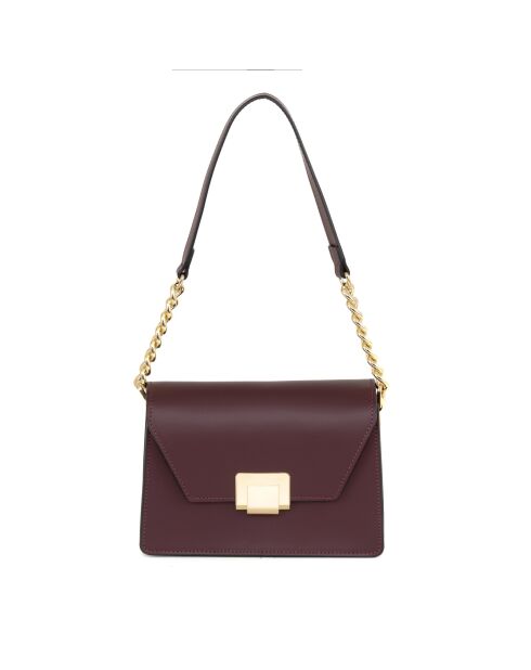 Sac bandoulière en cuir Desenigo vin - 22,5x17x10cm