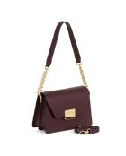 Sac bandoulière en cuir Desenigo vin - 22,5x17x10cm