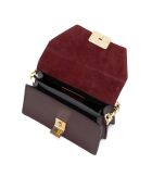 Sac bandoulière en cuir Desenigo vin - 22,5x17x10cm