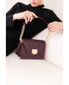 Sac bandoulière en cuir Desenigo vin - 22,5x17x10cm