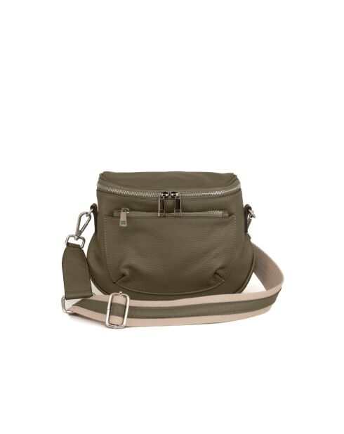 Favara Schultertasche aus olivfarbenem Leder - 24x19x7cm