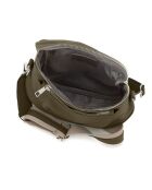 Favara Schultertasche aus olivfarbenem Leder - 24x19x7cm