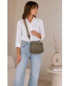 Favara Schultertasche aus olivfarbenem Leder - 24x19x7cm