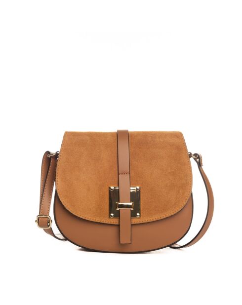 Adda Schultertasche aus Leder in Cognac - 23x20x6cm