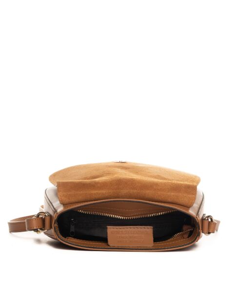 Adda cognac leren schoudertas - 23x20x6cm