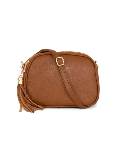 Flumendosa Schultertasche aus cognacfarbenem Leder - 23x17x7cm