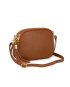Sac bandoulière en cuir Flumendosa cognac - 23x17x7cm