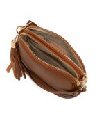Sac bandoulière en cuir Flumendosa cognac - 23x17x7cm