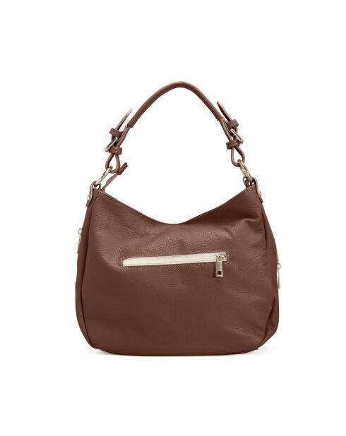 Monate dunkelbraune Ledertasche - 36x26x10cm