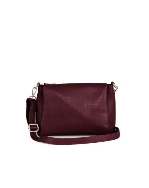 Melfi Schultertasche aus dunkelrotem Leder - 26x19x9cm