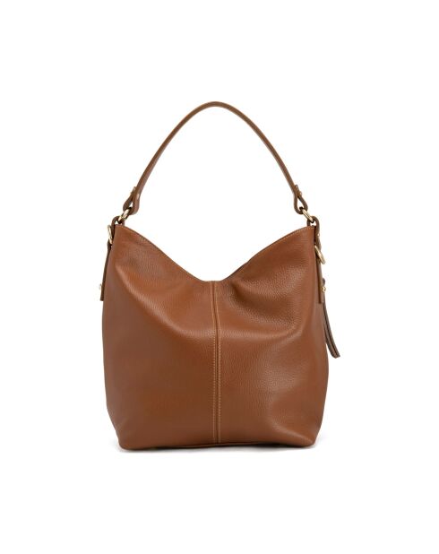 Sac en cuir Carrara cognac - 36x28x12cm
