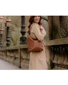 Sac en cuir Carrara cognac - 36x28x12cm