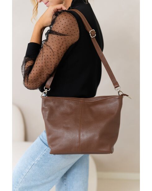 Trapani Bruciato leren tas - 33x25x14cm