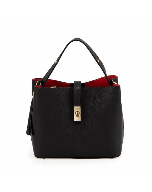 Grondo schwarze Ledertasche - 25x21x14cm