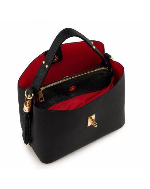 Grondo schwarze Ledertasche - 25x21x14cm