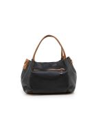 Sac en cuir Taro noir + cuoio - 28x25x18cm