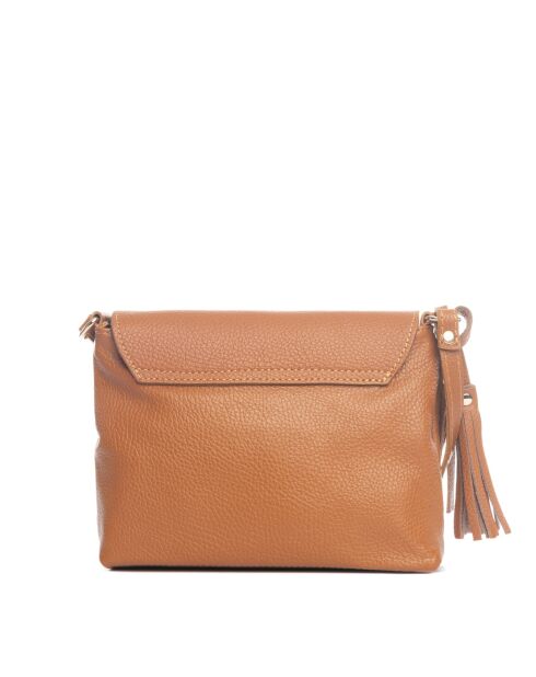 Bagni Schultertasche aus cognacfarbenem Leder - 25x17x7cm