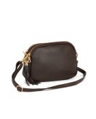 Flumendosa Schultertasche aus Mokka-Leder - 23x17x7cm