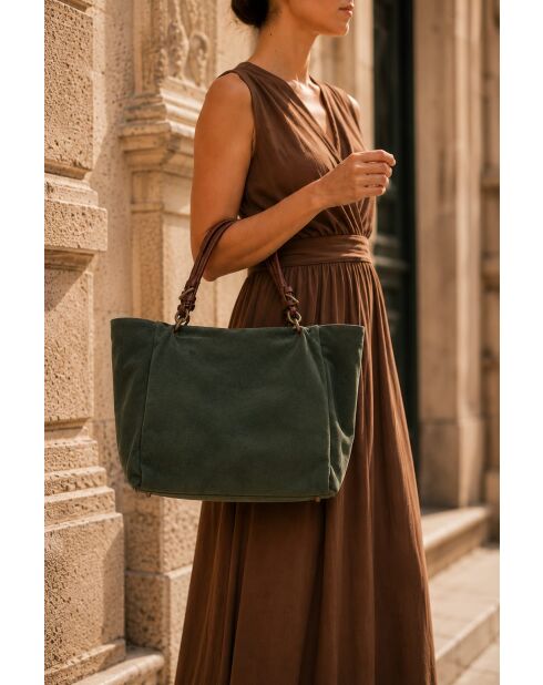 Sac en cuir Gimignano vert foncé - 45x50x20cm