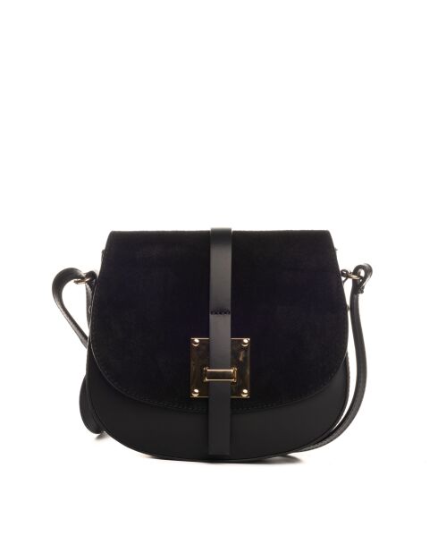 Adda Schultertasche aus schwarzem Leder - 23x20x6cm