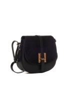 Sac bandoulière en cuir Adda noir - 23x20x6cm