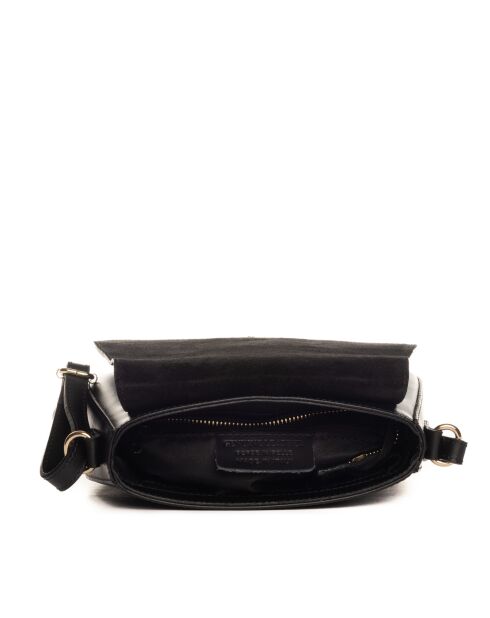 Sac bandoulière en cuir Adda noir - 23x20x6cm