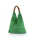 Sac en cuir suédé Mirtillo vert - 34x39x8cm