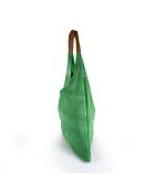 Sac en cuir suédé Mirtillo vert - 34x39x8cm
