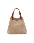 Sac en cuir Sarzana stratifié taupe - 37x45x15cm