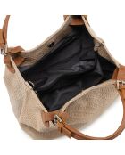 Sac en cuir Sarzana stratifié taupe - 37x45x15cm