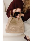 Sac en cuir Sarzana stratifié taupe - 37x45x15cm