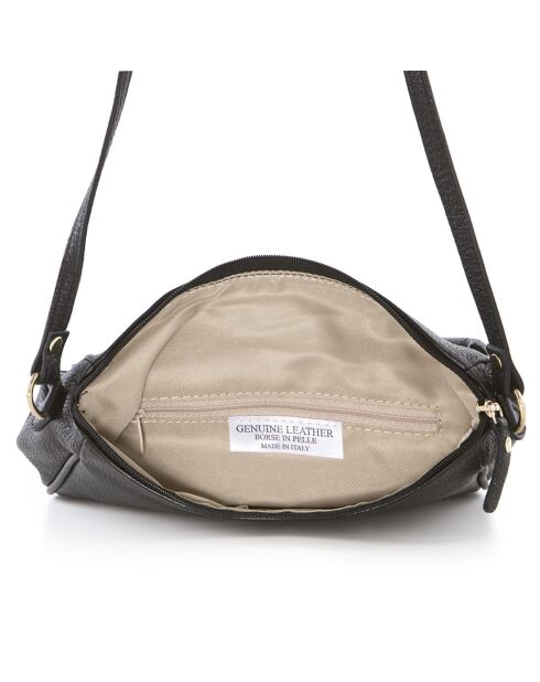 Sac en cuir Monte Avella noir - 25x23x7cm