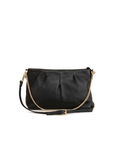 Sac bandoulière en cuir Corato noir - 28x19x6cm