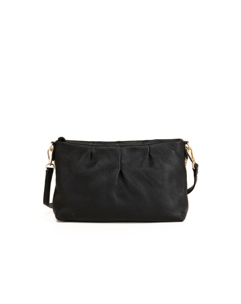 Sac bandoulière en cuir Corato noir - 28x19x6cm