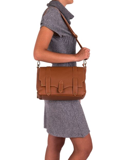 Braune Schultertasche aus Agavenleder - 30x21x8 cm