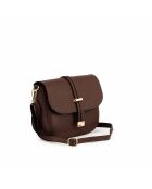 Sac bandoulière en cuir Avezzano moka - 21x18x8cm