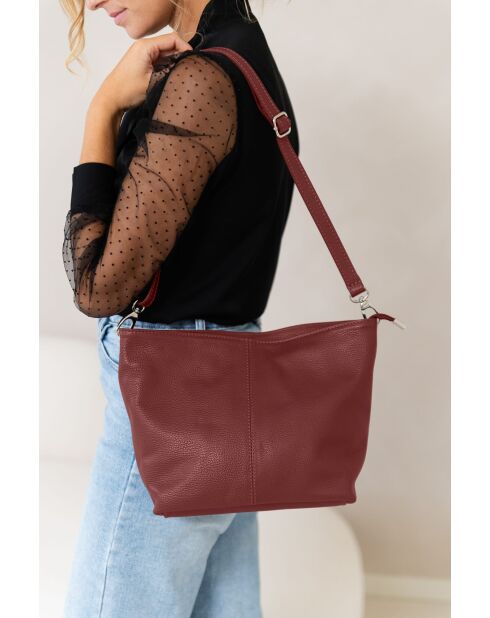 Sac en cuir Trapani rubino - 33x25x14cm