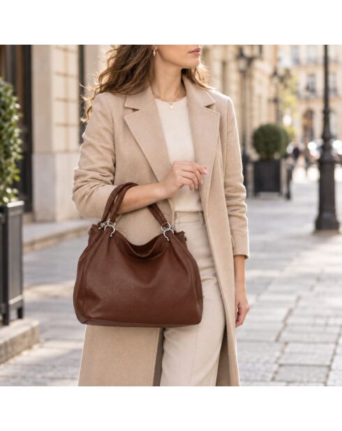 Sac en cuir Viareggio Bruciato - 33x28x16cm