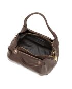 Dunkelbraune Taro Ledertasche - 28x25x18cm