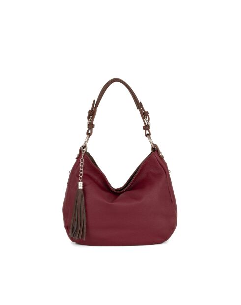 Borsa Garga prugna + moka in pelle - 36x26x10cm