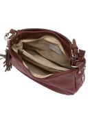 Borsa Garga prugna + moka in pelle - 36x26x10cm
